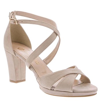 Stefania Γυναικεία Πέδιλα 309 Πούδρα Suede