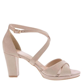 Stefania Γυναικεία Πέδιλα 309 Πούδρα Suede