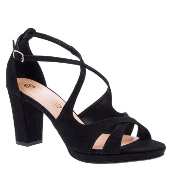 Stefania Γυναικεία Πέδιλα 354 Μαύρο Suede