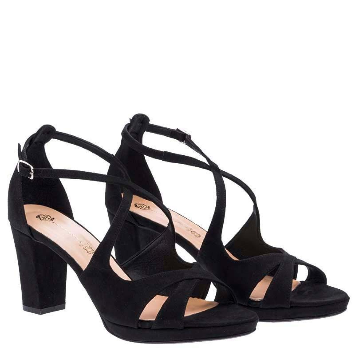 Stefania Γυναικεία Πέδιλα 354 Μαύρο Suede