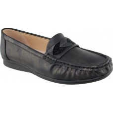 Zak Shoes Γυναικεία Μοκασίνια 76/091 Μαύρο
