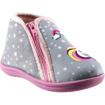 Zak Shoes Παιδικές Παντόφλες 42/116 Γκρί Ρόζ