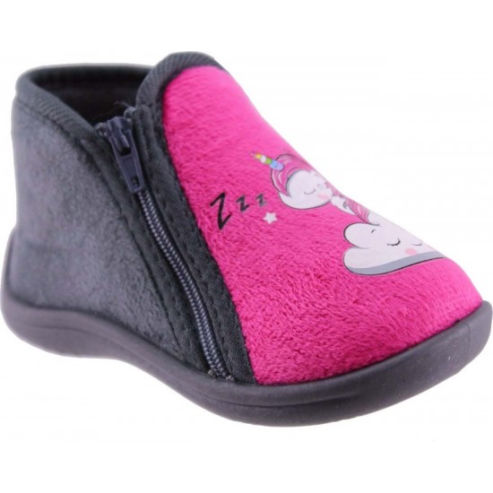 Zak Shoes Παιδικές Παντόφλες 42/121 Φούξια Γκρί