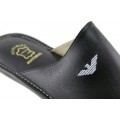 Zak Shoes Ανδρικές Παντόφλες Δέρμα SO1545 Μαύρο