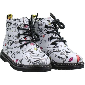 Zak Shoes Παιδικά Μποτάκια 12/186 Λευκό Μαύρο