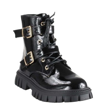 Zak Shoes Παιδικά Μποτάκια Bike SD12007 Μαύρο Λουστρίνι
