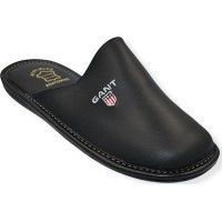 Zak Shoes Ανδρικές Παντόφλες Δέρμα SO140 Μαύρο